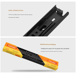 Thép ngăn kéo đường sắt ba phần trượt tủ dày bóng im lặng bên gắn thép đen 3 phần theo dõi - Product Image 5