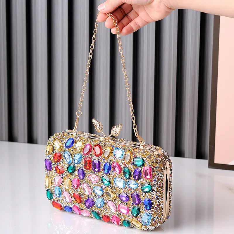 Factory direct sale grace luxury be not easy to damage crystal bags diamond-bordered evening bags women handbags ladies