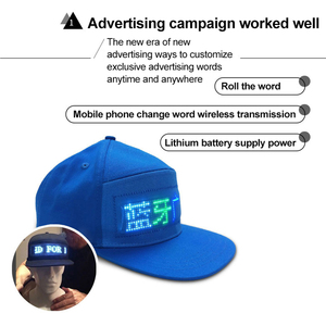 Gorra de mensaje Led a todo color Control de aplicación de carga Usb Mensaje de desplazamiento Pantalla Led Programable Mensaje Publicidad Sombrero - Product Image 3
