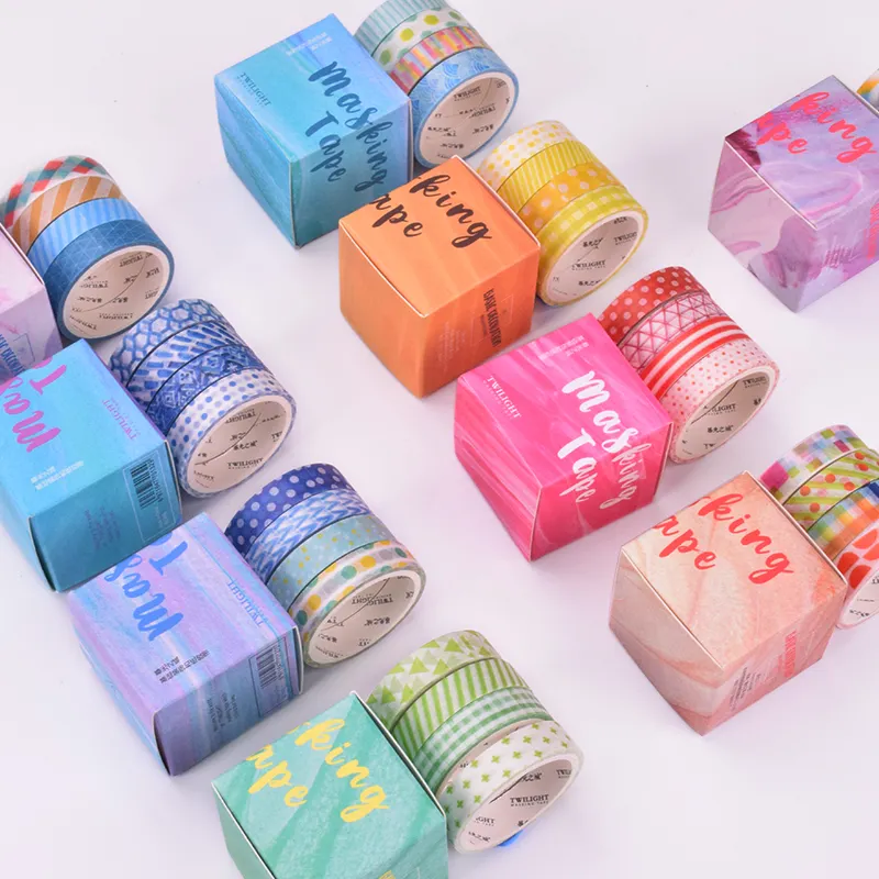 Washi-Cinta adhesiva personalizada para decoración, conjunto de cinta Washi personalizada para decoración DIY, Planners, Scrapbooking, fiesta escolar, impresión de papel