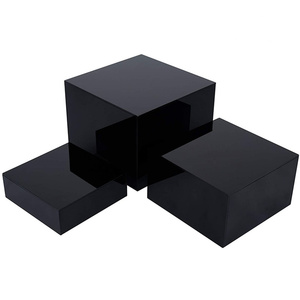 China Lieferant Großhandel Custom Black Acryl Cube Display Nesting Riser mit hohlen Böden - Product Image 1