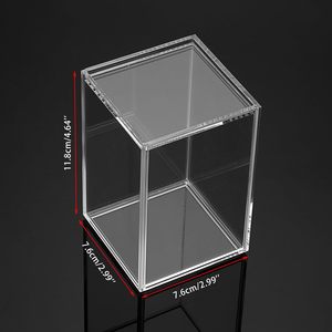 Paquete de 2 Mini vitrina de acrílico transparente para figuras de acción, puerta corredera rectangular, cubo apilable, escaparate independiente, joyería - Product Image 2