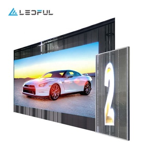 Fabrika iyi fiyat P3.9 P7.8 P10.4 şeffaf cam kolay kurulum boyutu yüksek şeffaflık perde duvar LED ekran - Product Image 1