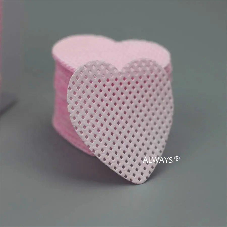 Newest design top quality manufacturer light pink flat pads heart style meltblown nail art acrylic gel clean cloths