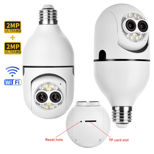 4MP Indoor Dual Lens Glühbirnen kamera Drahtlose Sicherheit 360-Grad-Panorama Wifi Bulb Dome-Buchse PTZ-Netzwerk IP-Kamera H.265 - Product Image 1
