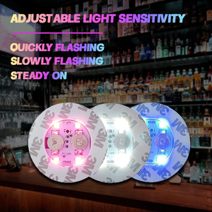 按需打印彩色圆瓶贴纸<span class=keywords><strong>LED</strong></span>发光杯垫气氛道具促销派对用品