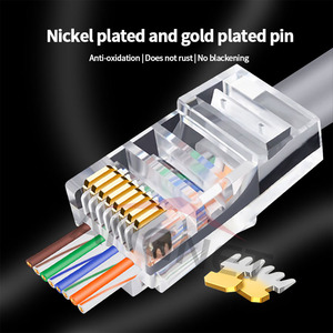 หัวปลั๊ก8P8C RJ45 RJ45หัวปลั๊กเสียบแบบ utp/ez Cat5e Cat6สำหรับเชื่อมต่อเครือข่าย - Product Image 4