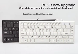 FV65S тонкая и легкая деловая маленькая клавиатура с шоколадным колпачком для настольного ноутбука, Офисная компьютерная клавиатура, оптовая продажа - Product Image 3
