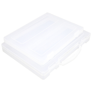 Caja de almacenamiento de archivos A4, maletín de plástico resistente, portafolio con mango - Product Image 1