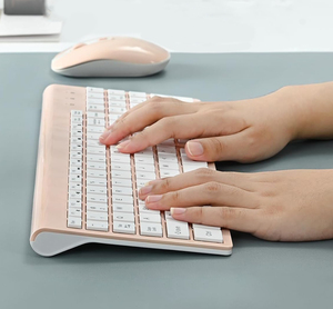 Cimetech Pink Slient Typing Ultra-Thin Sleek Design 2.4GHz <strong>Wireless</strong> Keyboard <strong>Mouse</strong> <strong>Combo</strong> for Home Office PC Laptops - Product Image 1