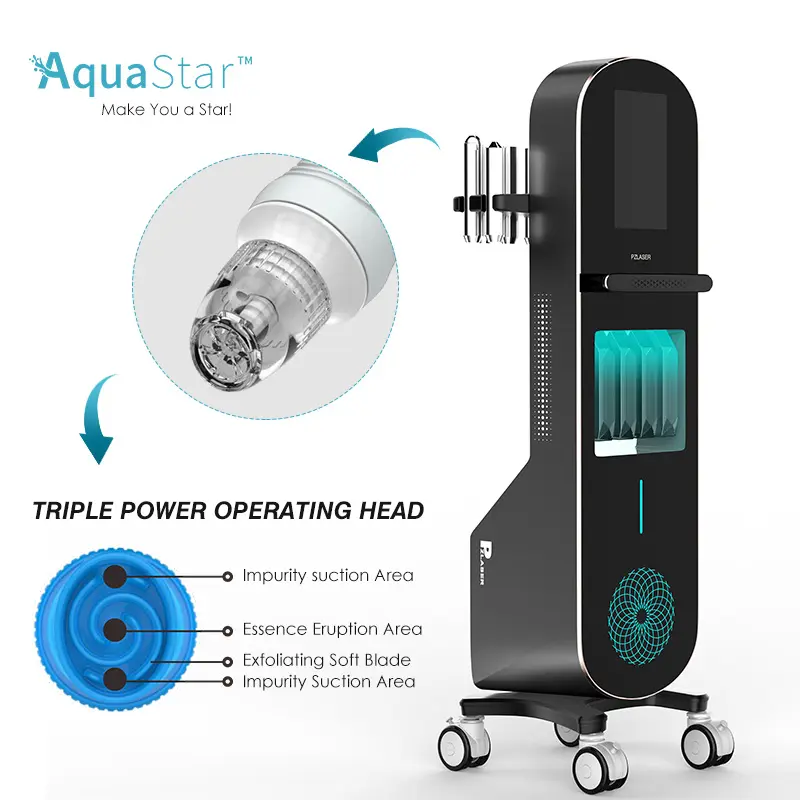 Hydro Beauty Water Facial Machine Small Bubble Aqua Peeling Der 12 in 1 with Fractional Rf Ski