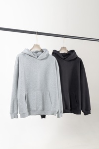 高品质氨纶棉混纺连帽衫男女通用套头衫 - Product Image 2