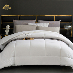 Bán Buôn Khách Sạn Trắng Giường Đôi Nữ Hoàng Vua Kích Thước Giá Rẻ 1 Mảnh 100% Bông Vải Polyester Điền Quilt - Product Image 1