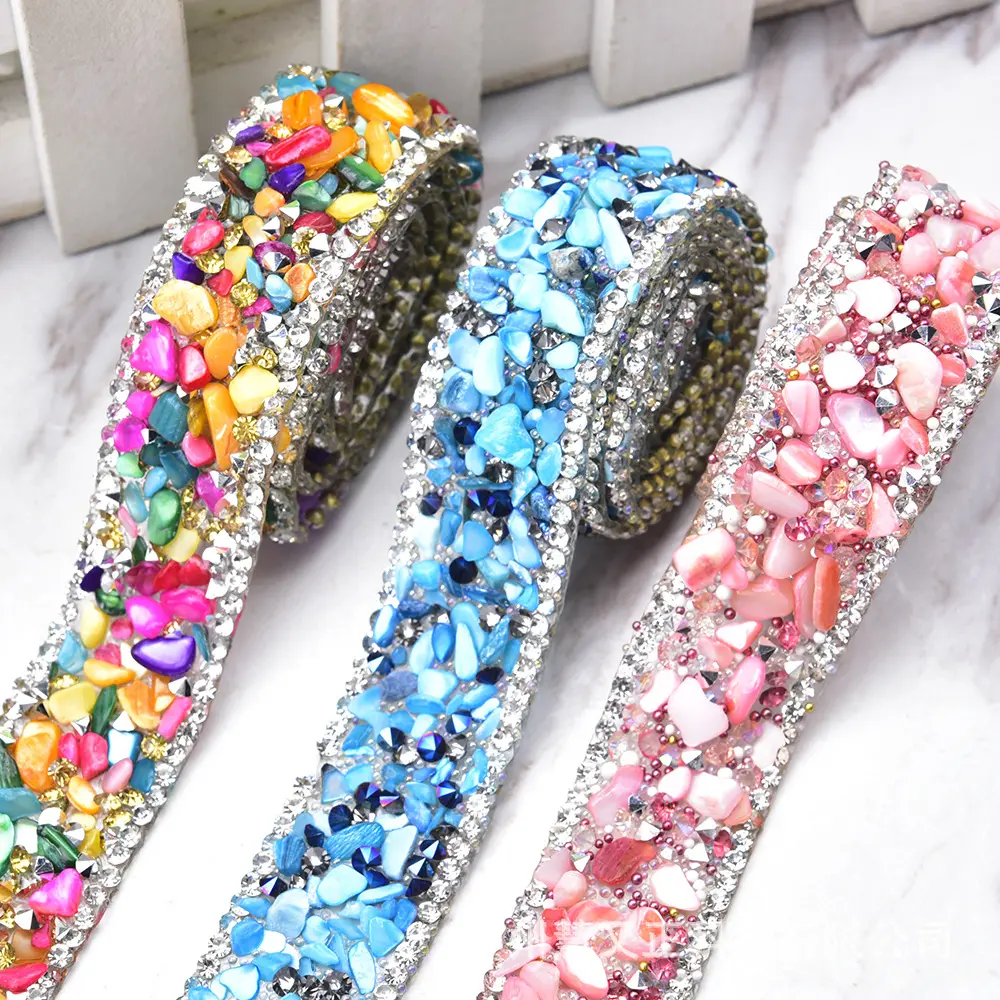 TM003 Gold Resin Crystal Stone Trimming Ferro Em Sapatos Roupas Saco Colorido Rhinestone Hotfix Transferência Tape Applique