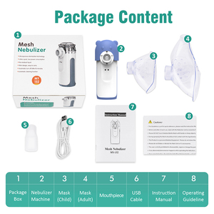 Factory OEM Medical Equipment Pocket Size Kids Adults Ultrasonic Portable Inhaler Mesh Nebulizer with Atomatic Cleaning Function - Product Image 2
