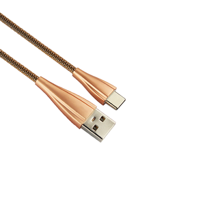 用于手机摄像头的高品质3A快速充电金/银/红铜USB a公对C型数据线编织屏蔽