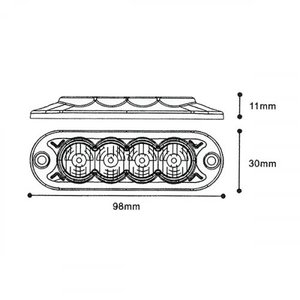 LED กระพริบโมดูลสีฟ้า12/24V, 4X 3W - Product Image 2