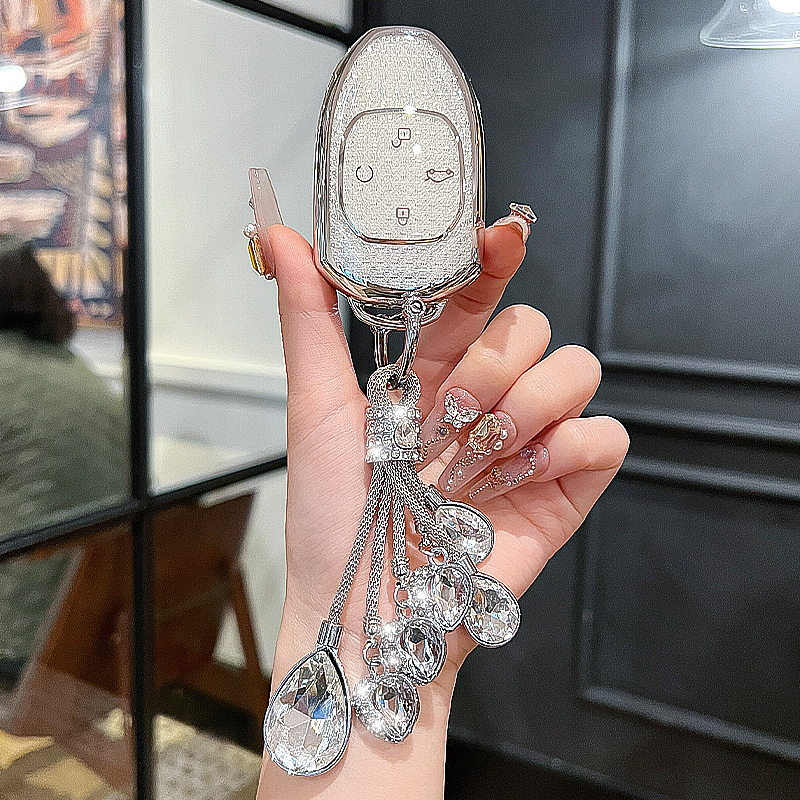 Porte-clés argent + cristal