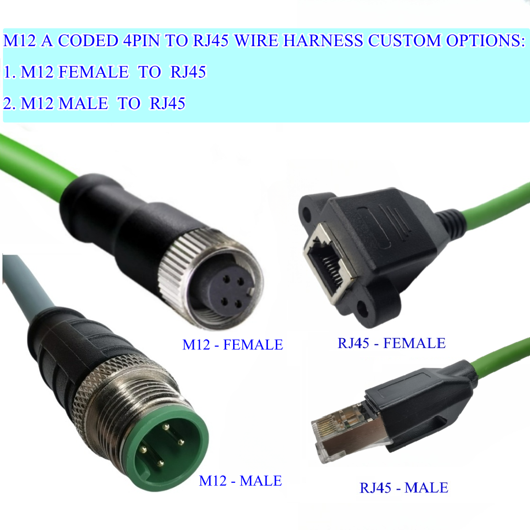 UN CODE MÂLE/FEMELLE À RJ45 MÂLE (4pin)
