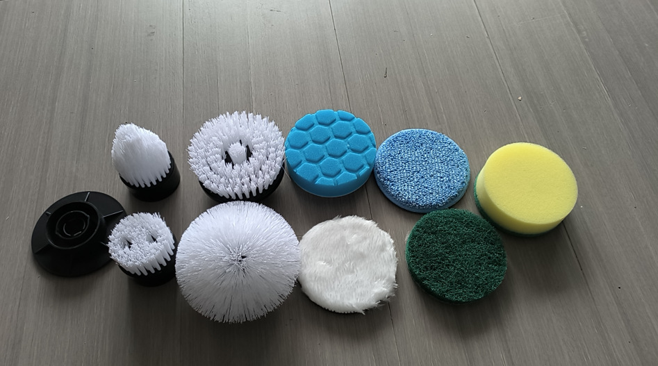 white individual 9 brush heads