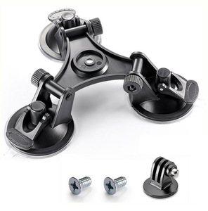 トリプルサクションカップマウントDJI OSMOアクション5 4 3 GoPro 13 12 11 10 9 8付き1/4 "Insta360 X5 X4 X3用標準スレッドアダプター - Product Image 5
