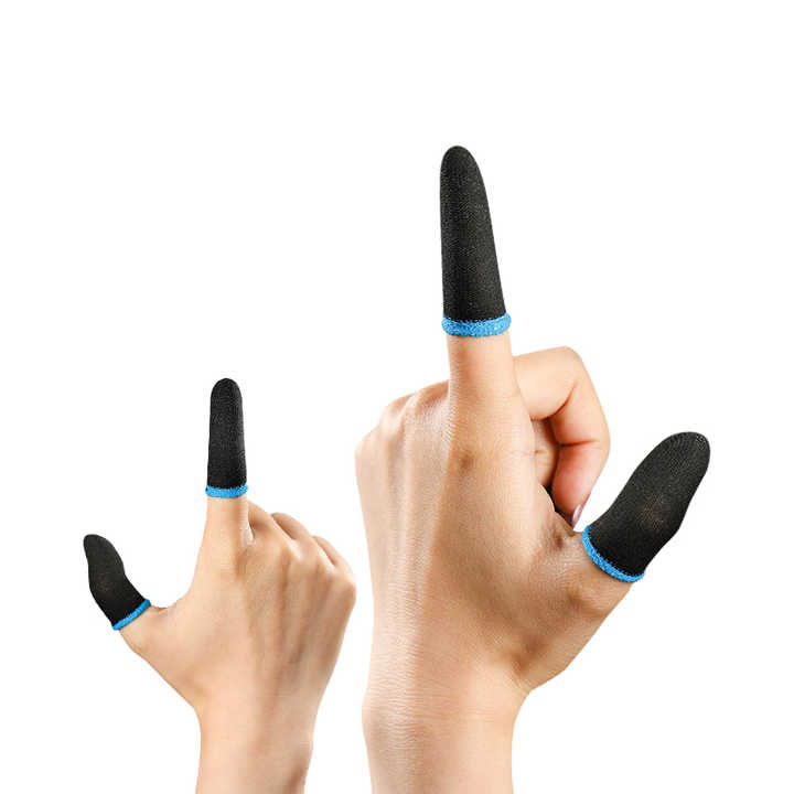 Phone Game Anti Slip Sweat Proof Touch Screen Sensitive Fingertips Sleeves Carbon Fiber Finger Sleev