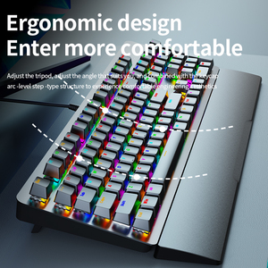 Teclado mecánico personalizado de 104 teclas con interfaz USB de retroiluminación a todo color para uso doméstico o de oficina