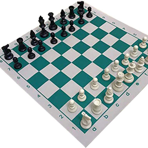 Giải đấu cờ vua mat PU da giải đấu cuộn lên bàn cờ thiết lập trò chơi Mat Checker bàn cờ với miếng - Product Image 4