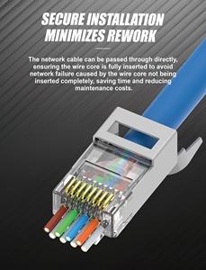PT50C6AS проходит через экранированный Модульный штекер CAT7/6A 50u "для передачи данных и электропроводности в офисах предприятия - Product Image 5