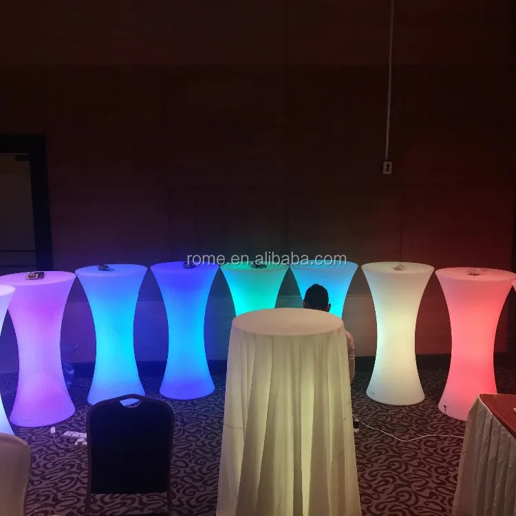 Mesa de bar con luz Led, mesa de cóctel con iluminación Led brillante