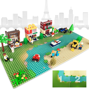Classic Baseplate with River Grassland <strong>Pattern</strong> Base Plates <strong>Building</strong> <strong>Blocks</strong> 32 X 32 Dots Island Bricks Baseplates