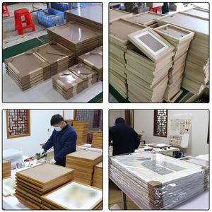 Hardwood <strong>10x10</strong> Square Natural OAK Picture <strong>Frames</strong> with Acrylic Plexiglass for Pictures 6x6 With Mat Tabletop and Wall Mounting - Product Image 6