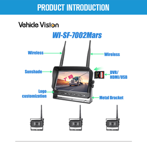 AHD 2.4G Wireless 9 Inch Car Monitor Quad Image Split <strong>Display</strong> Monitor for Minibus Truck Car - Product Image 4