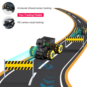 Çok yönlü Raspbot V2 AI görüş Robot araba ahududu Pi 5 için Mecanum tekerlekler 2DOF PTZ Python programlama ile donatılmış