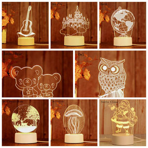 DIY benutzer definierte Anime Muster veilleuse 3D Illusion Weihnachts geschenk Tisch lampe Home Decoration USB Nacht <span class=keywords><strong>LED</strong></span> Mini Kinder Nachtlicht