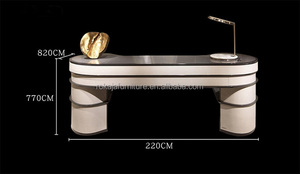 High-End-Möbel gebogener Büro tisch Hochglanz-Büro-Chef-Computer tisch Home Study Office Building Schreibtisch mit Schubladen - Product Image 6