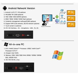 KINGONE Android Player 21,5 32 43 49 дюймов подвесные цифровые вывески CMS программное обеспечение настенное крепление ЖК-дисплей рекламный экран