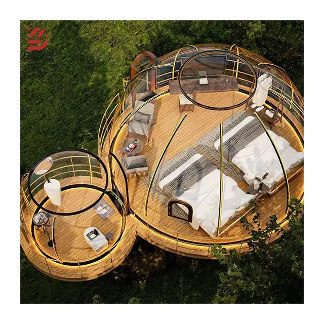 Full transparente PC Dome Bubble House Starry Sky Camping Tent-respirável, impermeável e leve