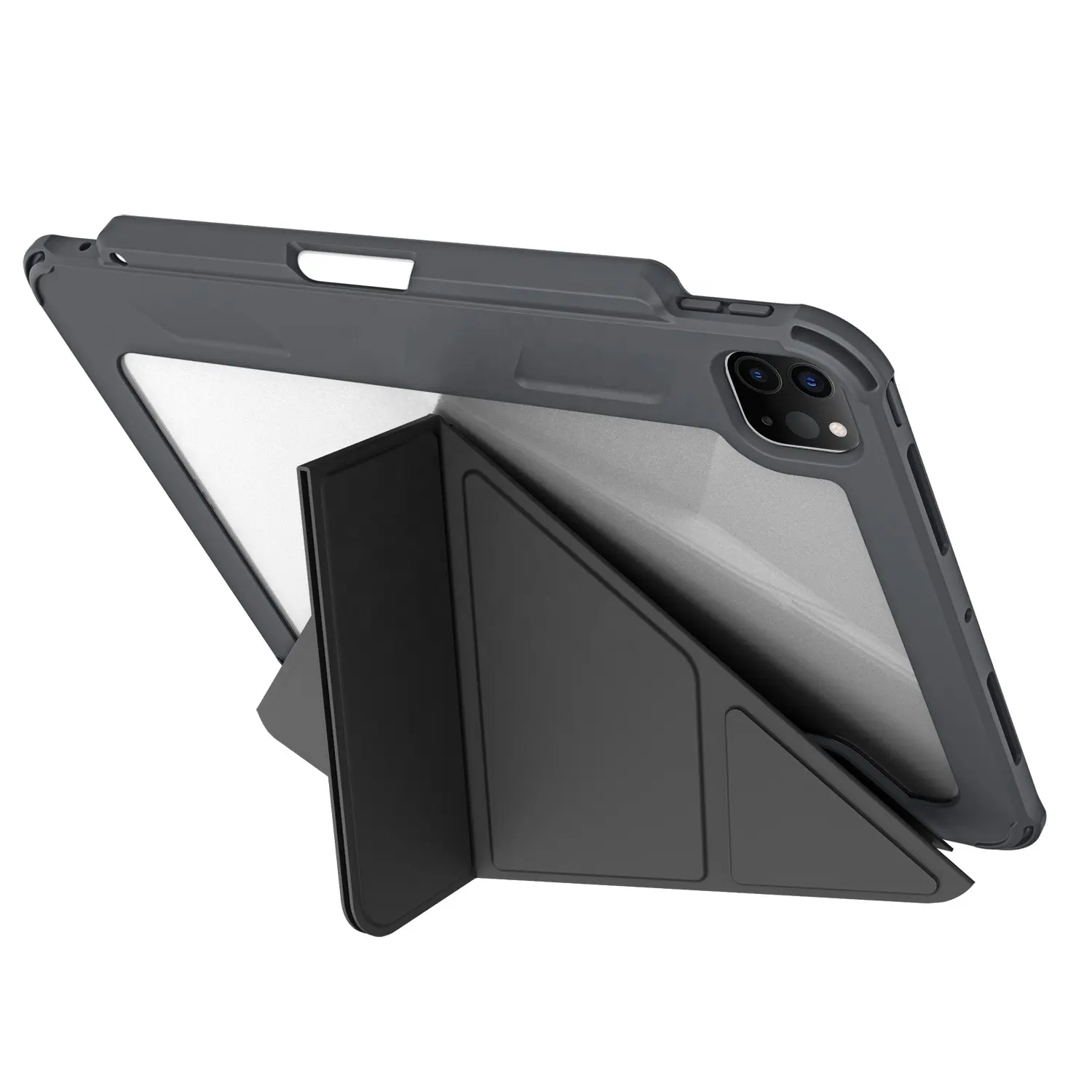 WOWCASE casing kulit iPad Bening, sarung HP kulit PC TPU empat sudut 2.0mm tahan guncangan untuk iPad Air 10.9 inci 6/5/4th