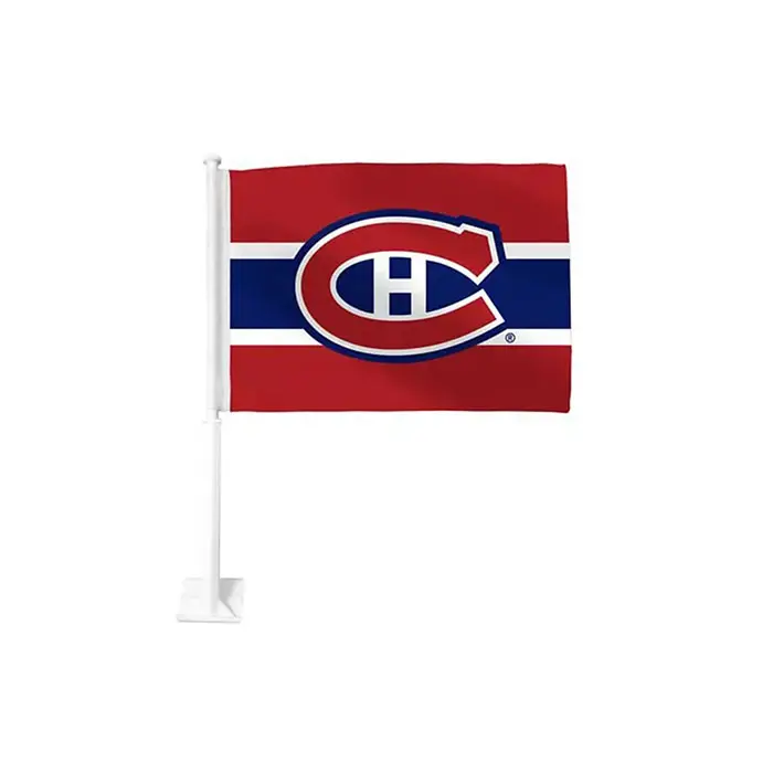 Vente en gros livraison rapide pas cher prix 3x5ft Calgary Flames Window Mount Printing Sports NHL Double face Montréal Car Flag