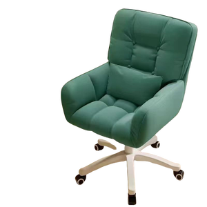 Comfortable Flannelette Computer Chair with Back Armrest Ins Solid Color Study Chair Dormitory Bedroom Can Lift Lazy <strong>Swivel</strong> Chai - Product Image 3
