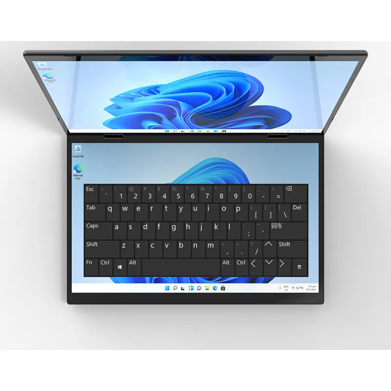 14 polegadas + 14 polegadas Dual Screen Touch Screen Yoga Laptop 2K tela com 360 graus Design dobrável para editor