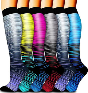 2024 New <strong>Style</strong> Manufacturer Custom Pattern Breathable Colorful Fancy Knee High Compression <strong>Socks</strong> - Product Image 4