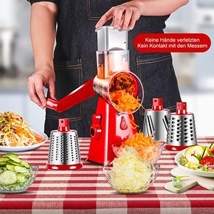 Kitchen 3 in 1 Vegetable Mandoline Slicer <strong>Swift</strong> Rotary Drum Grater Nut Shredder Veggie <strong>Cutter</strong> Peeler Spiralizer Cheese - Product Image 6