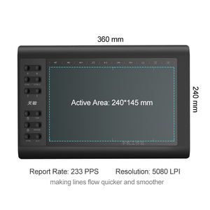 Hot Sale 10 Monde G10 10x6 Zoll Batterie frei 12 programmier bare Drucktasten Zeichnung Digital Tableta Grafica für Designer - Product Image 4