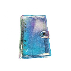 A5 A6 A7 Riutilizzabile Olografica Ufficiale Legante Della Copertura del Rainbow PVC Notebook Shell con Chiusura A Bottone A Pressione 6 Anelli Sciolto Foglia caso