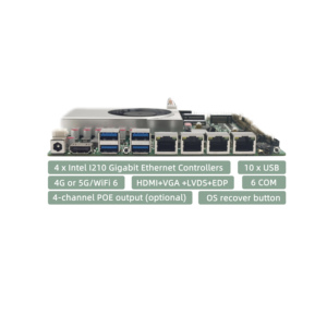 Scheda madre Firewall industriale 12 ~ 24V ingresso DC 4 Lan 6 * COM HD-MI/VGA/LVDS/EDP scheda madre per Pc Desktop industriale - Product Image 2