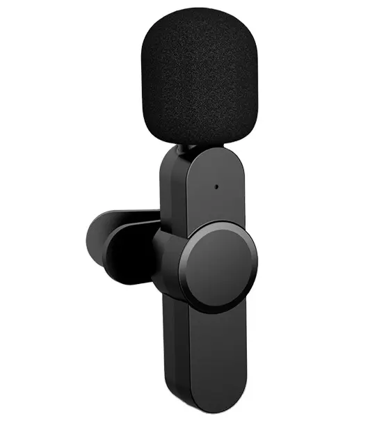 Mikrofon Kerah Dasi Nirkabel untuk Perekaman Tablet Ponsel, Siaran Langsung, Vlog, Mikrofon Nirkabel Sinkronisasi Otomatis dengan 2 C