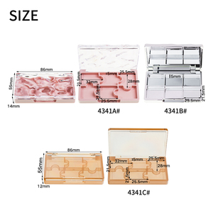 Nuovo Design Jinze 3D ondulato rettangolo vuoto ombretto custodia a forma di cuore chiaro con Design Logo Palette contenitore - Product Image 5
