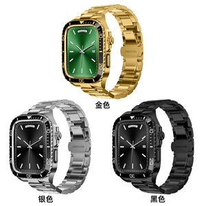 Luxury Modification <strong>Kit</strong> 7 8 9 Series 44mm 45mm Silicone Band Metal Protector Cover Watch Case for Apple IWatch Case - Product Image 6